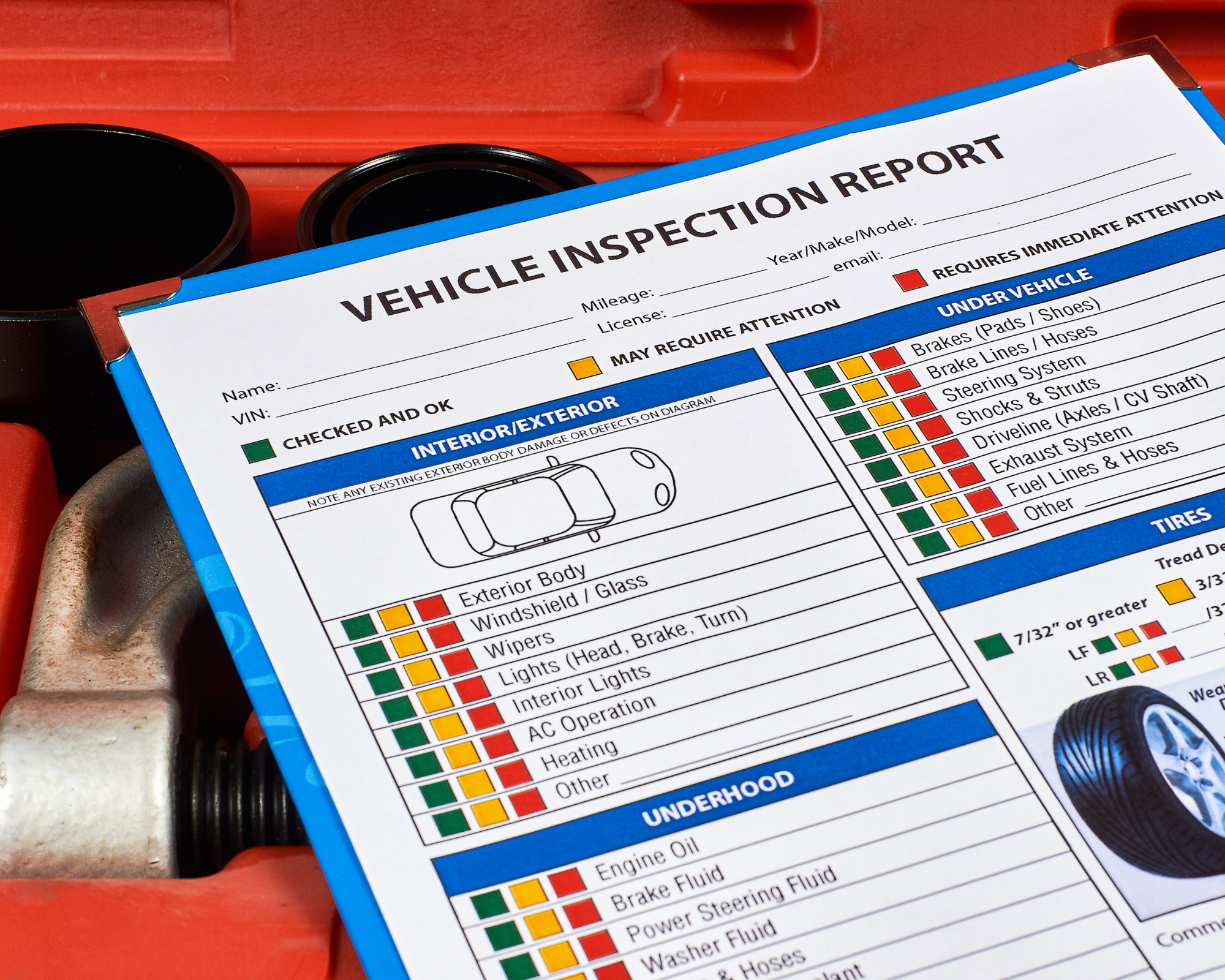 Digital vehicle inspection report with maintenance tools